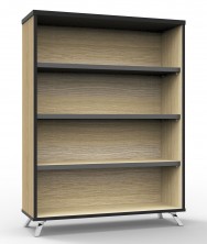 Rapid Deluxe Infinity Natural Oak Black Trim Bookcase